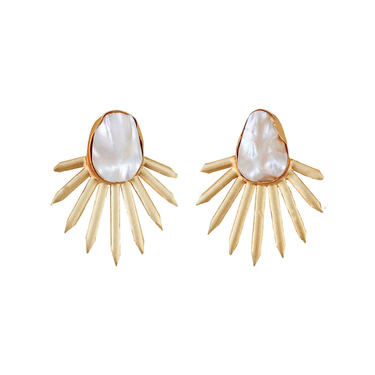 Carlota Baroque Pearl Stud Earrings