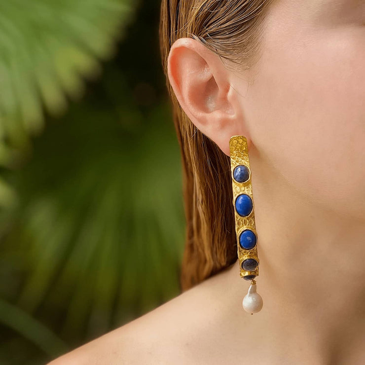 Romina Lapis Lazuli Hoop Earrings