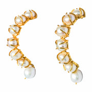 Claudette Pearl Hoop Earrings