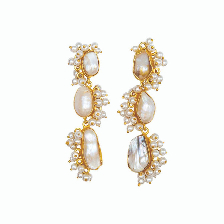 Rebecca Baroque Pearl Dangle Earrings